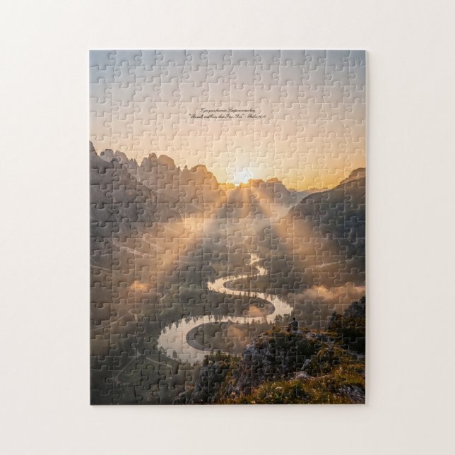 Sunset Mountain Puzzle christian Gift (Vertikal)