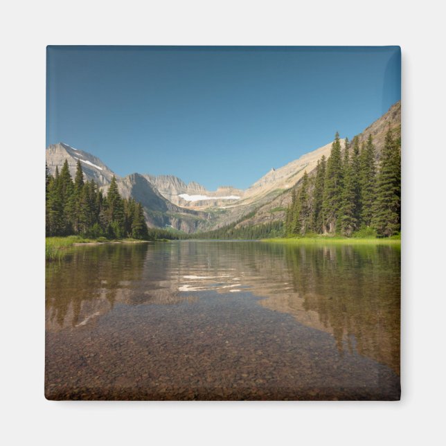 Sunset Mountain Reflektion | Glacier National Park Magnet (Vorne)