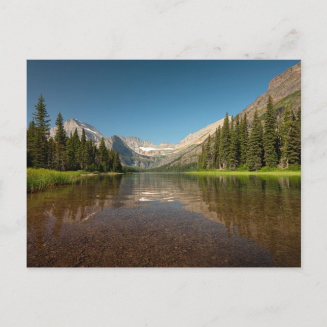 Sunset Mountain Reflektion | Glacier National Park Postkarte (Vorderseite)