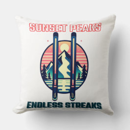 Sunset Mountain Ski Abenteuer Kissen