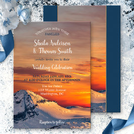 Sunset Mountain View Invitation de mariage hiverna