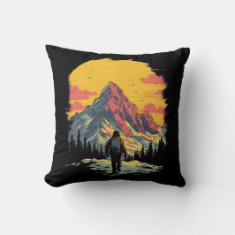 Sunset Mountain Wandern Abenteuer Kissen