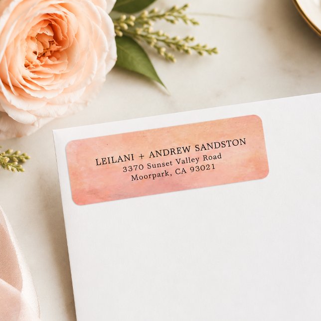 Sunset Mountain Watercolor (Frame your envelopes using this beautiful sunset mountain watercolor return address label. )