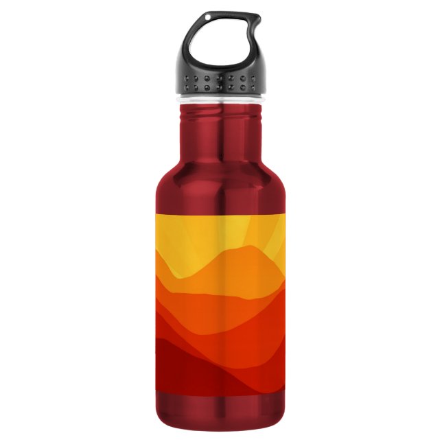 Sunset Mountains Banner Edelstahlflasche (Vorderseite)