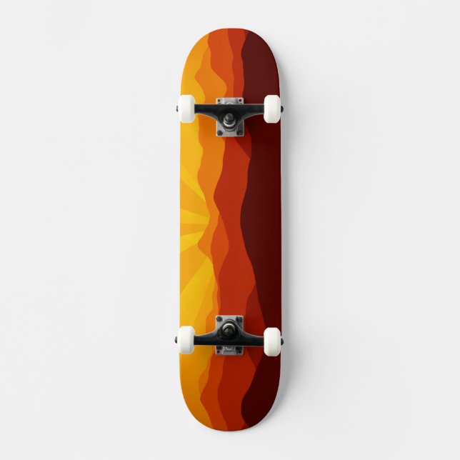 Sunset Mountains Paysage Paysage Skateboard (Recto)