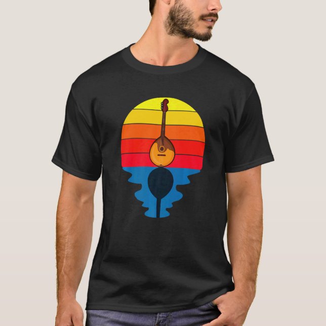 Sunset Music String Instrument Mandolin   T-Shirt (Vorderseite)