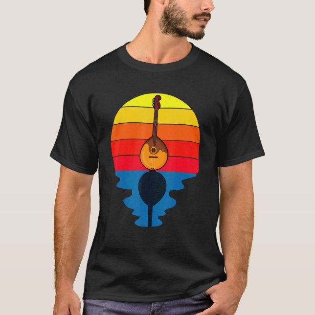 Sunset Music String Instrument Mandolin T-Shirt (Vorderseite)