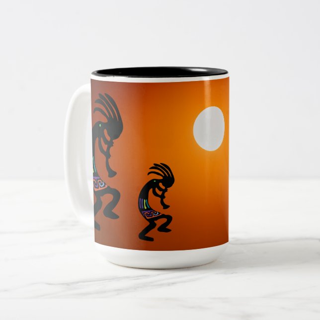 Sunset Native American Kokopelli Coffee Mug (Devant gauche)