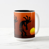 Sunset Native American Kokopelli Coffee Tasse