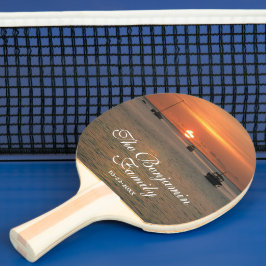 Sunset Nature Tropical Family Boats personalisiere Tischtennis Schläger