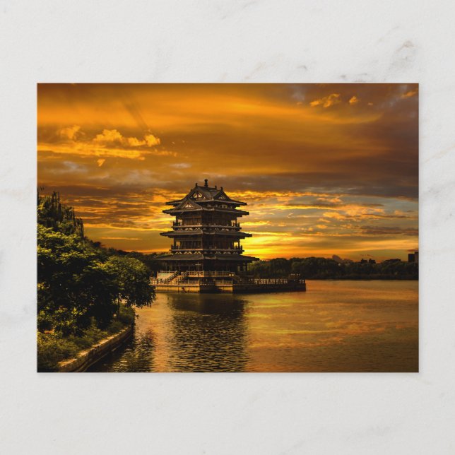 Sunset near Yixing Postkarte (Vorderseite)