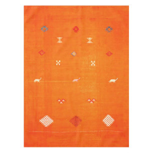 Sunset Oase: Orange Heritage Boho Marokkanisch Tischdecke