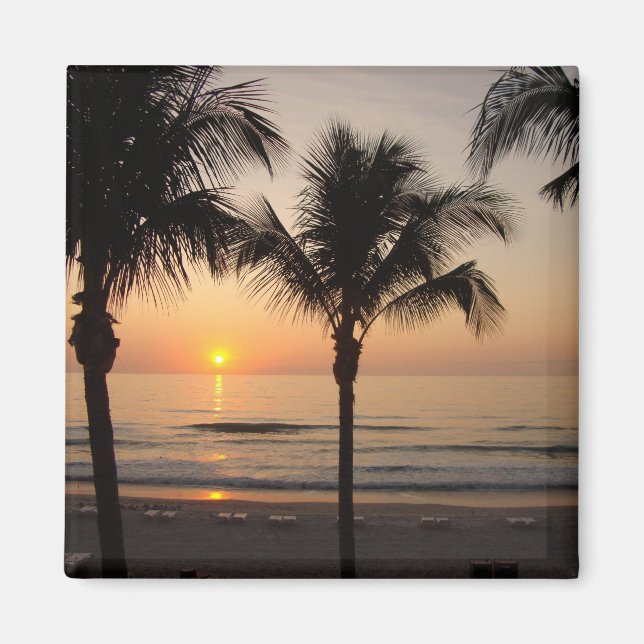 Sunset Ocean Beach Florida Fotograf Magnet (Vorne)