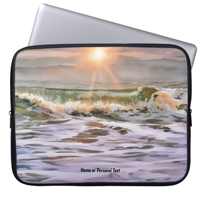 Sunset Ocean Beach Personal Laptop Cover (Vorderseite)