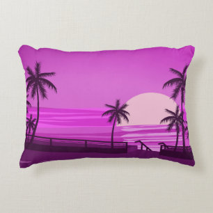 Sunset, ocean, evening, palm trees sea shore, dekokissen