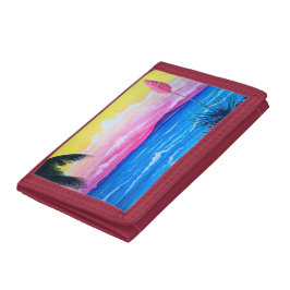 Sunset Ocean  Trifold Geldbörse
