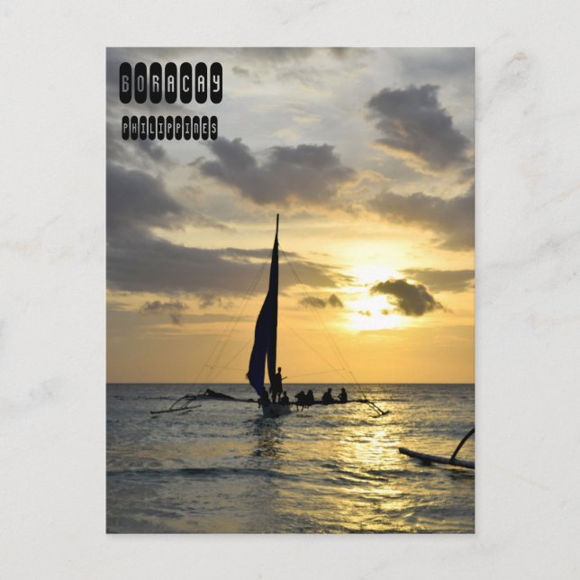 Sunset of Boracay, Philippinen Postkarte (Vorderseite)