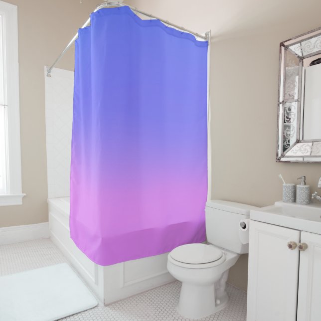 Sunset Ombre Pink & Lila Duschvorhang (Beispiel)