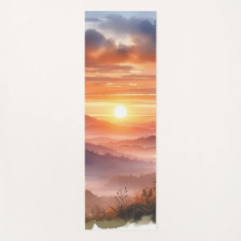 Sunset Ombre Serene Blue & Orange Sommergeschenk Yogamatte