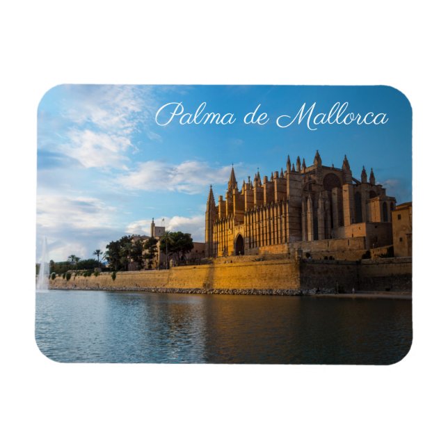 Sunset on Cathedral of Palma de Mallorca Magnet (Horizontal)