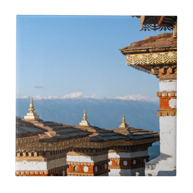 Sunset on Dochula Pass - Bhutan, Himalaya Fliese (Vorderseite)