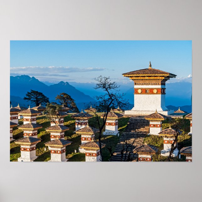 Sunset on Dochula Pass - Bhutan, Himalaya Poster (Vorne)