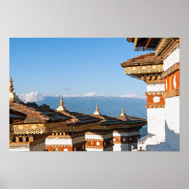 Sunset on Dochula Pass - Bhutan, Himalaya Poster (Vorne)