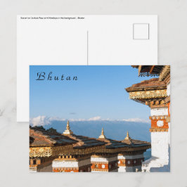 Sunset on Dochula Pass - Bhutan, Himalaya Postkarte