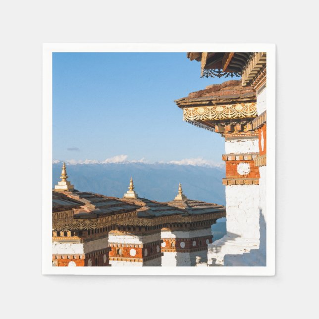 Sunset on Dochula Pass - Bhutan, Himalaya Serviette (Vorderseite)