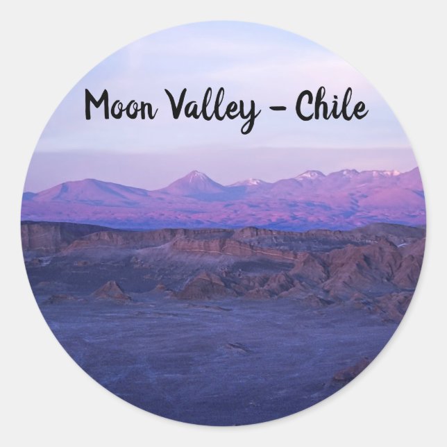 Sunset on Moon Valley - Chile Runder Aufkleber (Vorderseite)