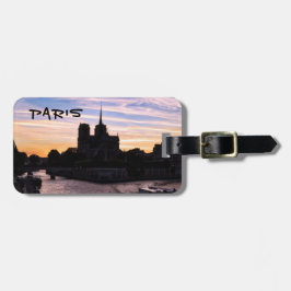Sunset on Notre Dame de Paris - Paris, Frankreich Gepäckanhänger