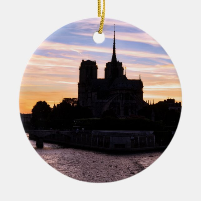 Sunset on Notre Dame de Paris - Paris, Frankreich Keramik Ornament (Vorne)