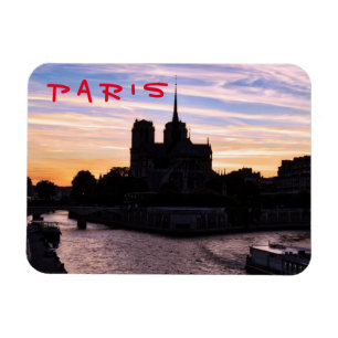 Sunset on Notre Dame de Paris - Paris, Frankreich Magnet