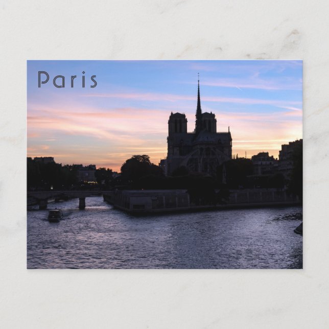 Sunset on Notre Dame de Paris Postkarte (Vorderseite)