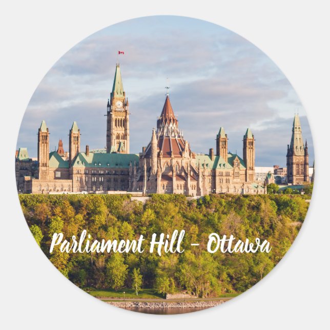 Sunset on Parliament Hill - Ottawa Runder Aufkleber (Vorderseite)