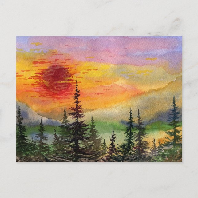 "Sunset on Senic" Postkarte für die Landstrassen (Vorderseite)