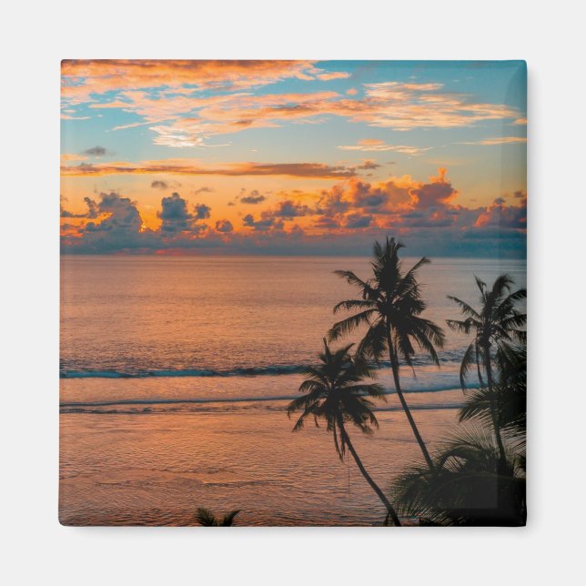 Sunset on this beautiful Mauritius Beachmagnet Magnet (Vorne)
