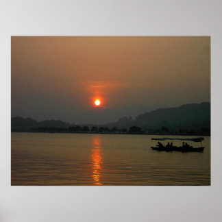 Sunset on West Lake Poster