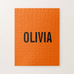 Sunset Orange Modern Name | Trendy Minimalistisch<br><div class="desc">Neon Sunset Orange | Personalisierter Name,  Nachname | Modernes und elegantes Design | Klassisches Design | Trendfarbe | Stilvoll und Mode | MINIMALISTISCH | Neuheit</div>