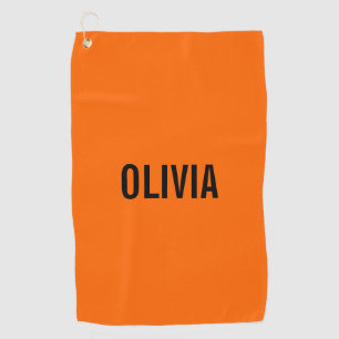 Sunset Orange Modern Name   Trendy Minimalistisch Golfhandtuch