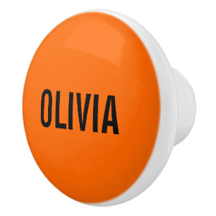 Sunset Orange Modern Name   Trendy Minimalistisch Keramikknauf