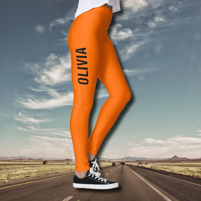 Sunset Orange Modern Name | Trendy Minimalistisch Leggings (Von Creator hochgeladen)