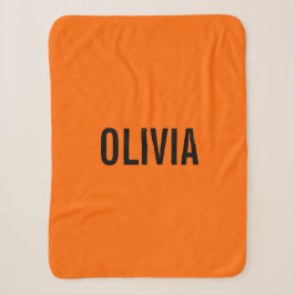 Sunset Orange Modern Name | Trendy Minimalistisch Sherpadecke