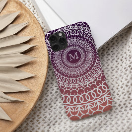 Sunset Orange und Violet Mandala Monogram title_seo2