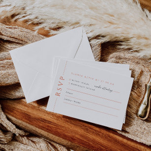 Sunset Orange White Wedding Einladende UAWG Replik RSVP Karte