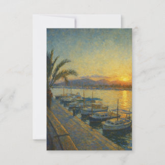 Sunset over a Mediterranean Harbour Einladung