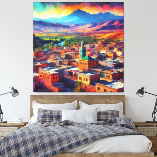 Sunset Over Ait Melloul - Marokko Leinwanddruck (Insitu (Schlafzimmer))