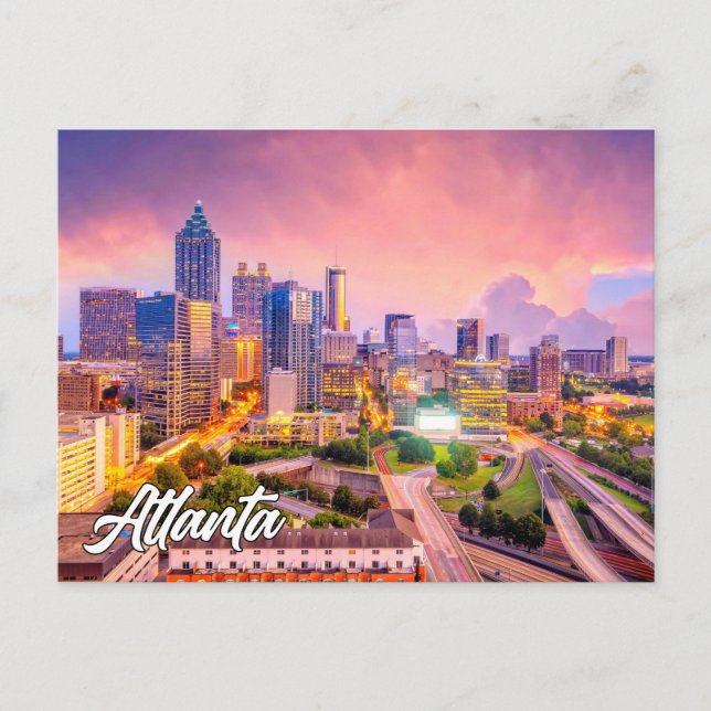 Sunset Over Atlanta, Georgia, Vereinigte Staaten Postkarte (Vorderseite)