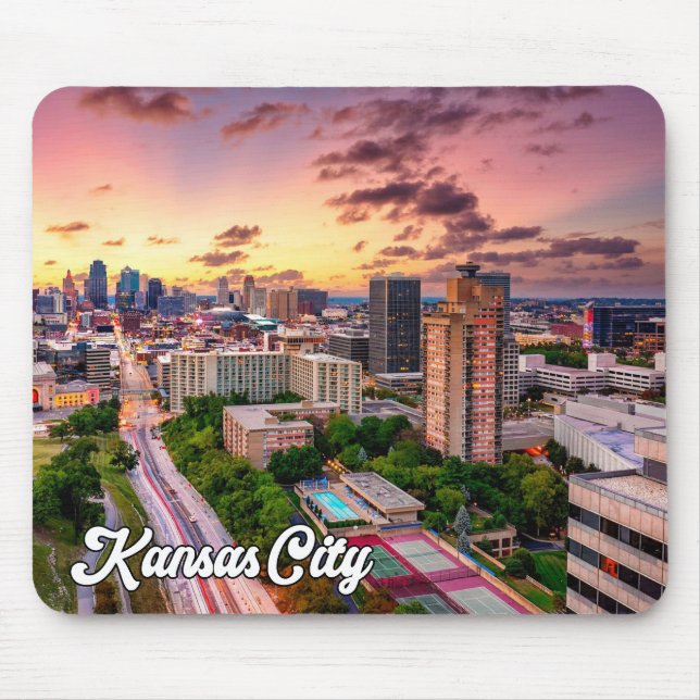 Sunset Over Beautiful Kansas City, Missouri, USA Mousepad (Vorne)