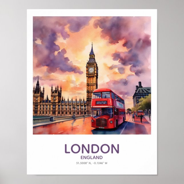 Sunset Over Big Ben - London, England Poster (Vorne)